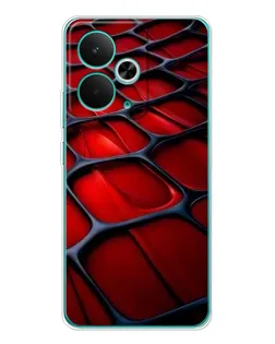 Чехол для Realme 15 с картинкой «Красная глянцевая сетка»