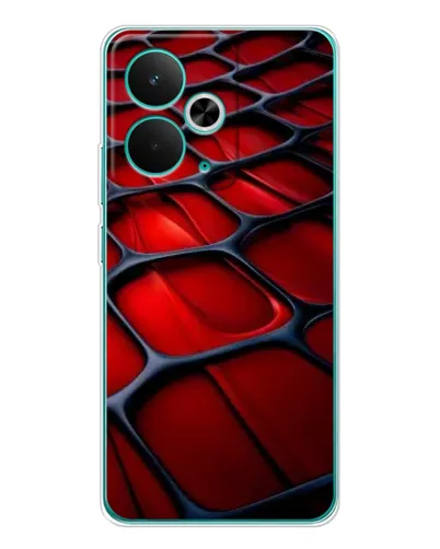 Чехол для Realme 15 с картинкой «Красная глянцевая сетка»
