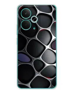Чехол для Realme 15 с картинкой «Объемная темная решетка»