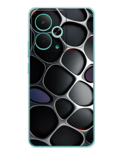 Чехол для Realme 15 с картинкой «Объемная темная решетка»