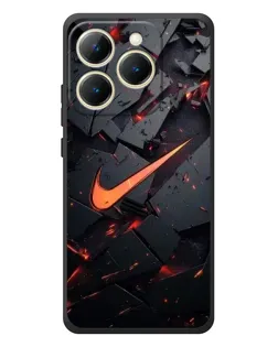 Чехол для Realme 15T с картинкой «Nike — эффект разломов»