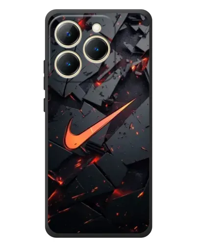 Чехол для Realme 15T с картинкой «Nike — эффект разломов»