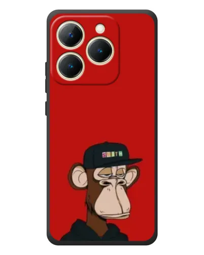 Чехол для Realme 15T с картинкой «Bored Ape — красный фон»