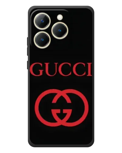 Чехол для Realme 15T с картинкой «Gucci — красный логотип»