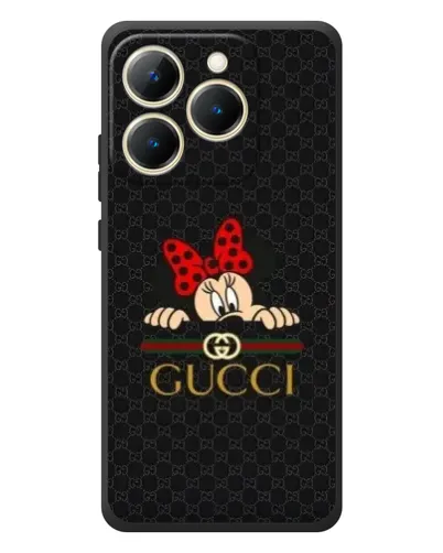 Чехол для Realme 15T с картинкой «Минни Маус Gucci — черный»
