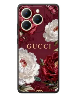 Чехол для Realme 15T с картинкой «Gucci — бордовые розы»