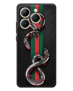 Чехол для Realme 15T с картинкой «Gucci — змея на полосе»