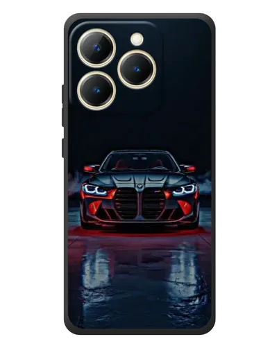 Чехол для Realme 15T с картинкой «BMW на мокрой дороге»