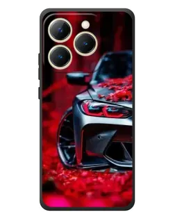 Чехол для Realme 15T с картинкой «Спортивная BMW и цветы»
