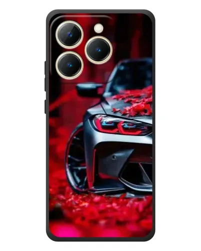 Чехол для Realme 15T с картинкой «Спортивная BMW и цветы»