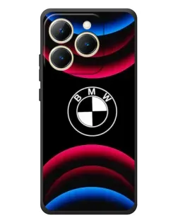 Чехол для Realme 15T с картинкой «Логотип BMW и неоновые дуги»