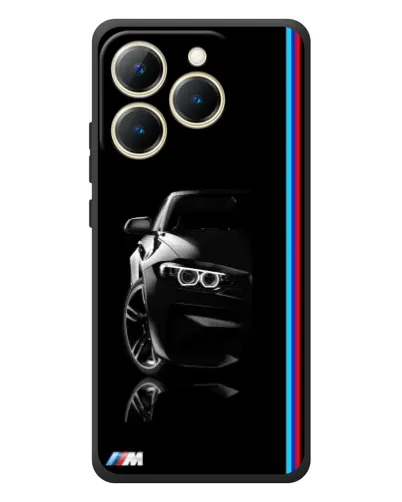 Чехол для Realme 15T с картинкой «Силуэт BMW в темноте»