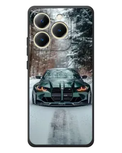 Чехол для Realme 15T с картинкой «BMW в зимнем лесу»