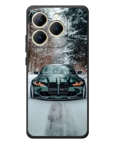 Чехол для Realme 15T с картинкой «BMW в зимнем лесу»