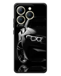 Чехол для Realme 15T с картинкой «Черная BMW — профиль»