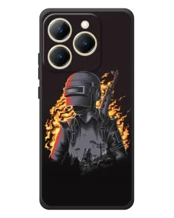 Чехол для Realme 15T с картинкой «PUBG — огненный силуэт»
