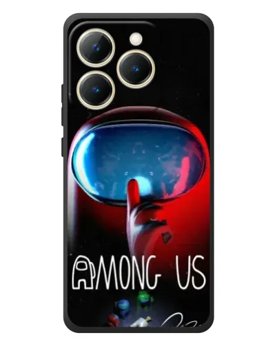 Чехол для Realme 15T с картинкой «Красный импостер — макро»