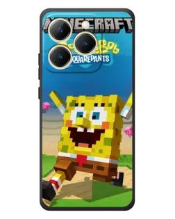 Чехол для Realme 15T с картинкой «Губка Боб Minecraft»