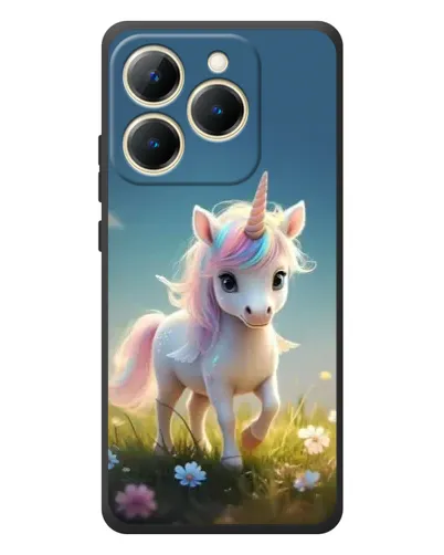 Чехол для Realme 15T с картинкой «Единорог на поляне»