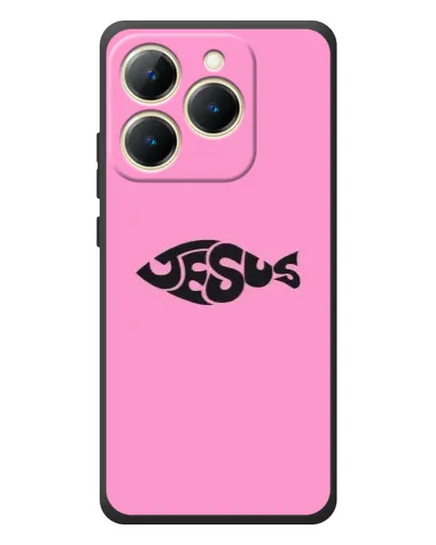 Чехол для Realme 15T с картинкой «Розовый символ  Jesus»