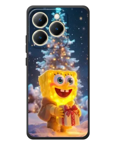 Чехол для Realme 15T с картинкой «Рождественский Спанч Боб»