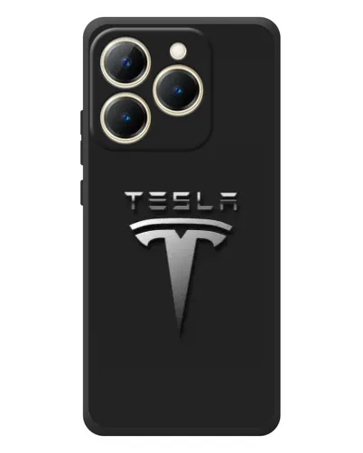 Чехол для Realme 15T с картинкой «Стальной логотип Tesla»
