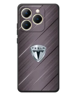 Чехол для Realme 15T с картинкой «Металлическая текстура Tesla»