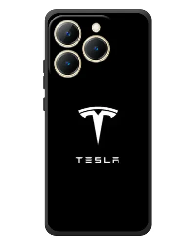 Чехол для Realme 15T с картинкой «Tesla White Logo»