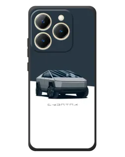Чехол для Realme 15T с картинкой «Серебристый Cybertruck Tesla»