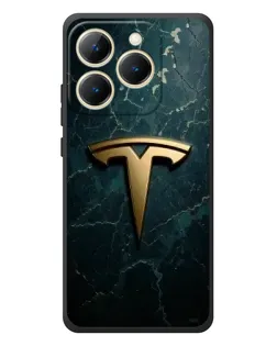 Чехол для Realme 15T с картинкой «Мраморная Tesla Gold»