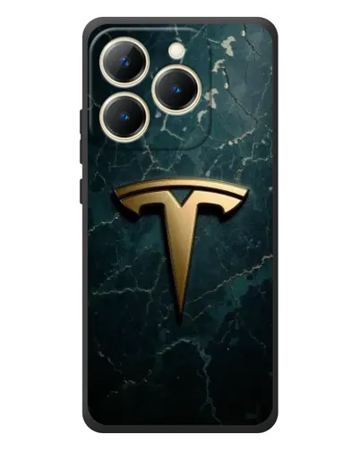 Чехол для Realme 15T с картинкой «Мраморная Tesla Gold»