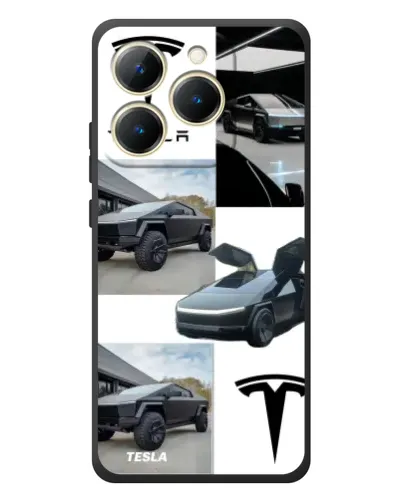 Чехол для Realme 15T с картинкой «Коллаж Cybertruck Tesla»