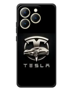 Чехол для Realme 15T с картинкой «Tesla — серебристое авто»