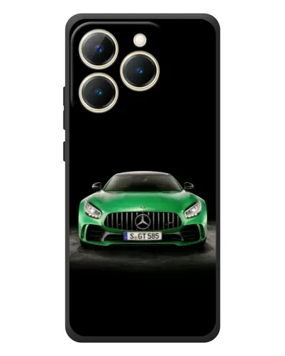 Чехол для Realme 15T с картинкой «Mercedes — неоновый лого»