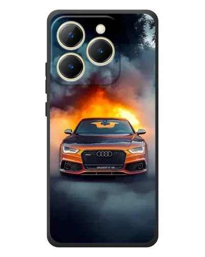 Чехол для Realme 15T с картинкой «Audi в огненном дыму» Чехол для Realme 15T с картинкой «Audi в огненном дыму»