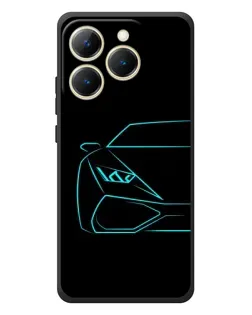 Чехол для Realme 15T с картинкой «Голубой силуэт Lamborghini»