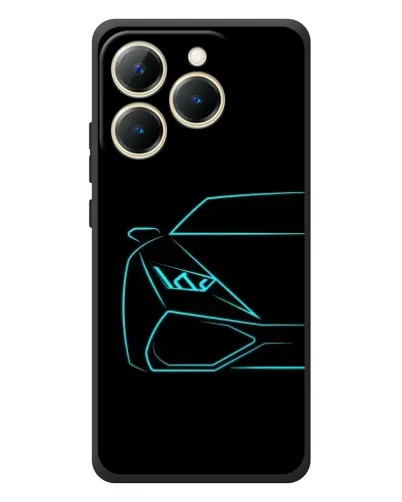 Чехол для Realme 15T с картинкой «Голубой силуэт Lamborghini»
