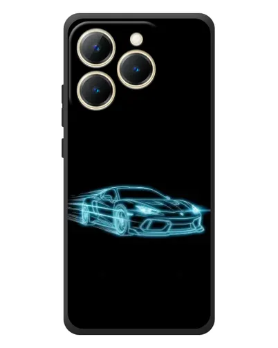 Чехол для Realme 15T с картинкой «Неоновый контур Lamborghini»