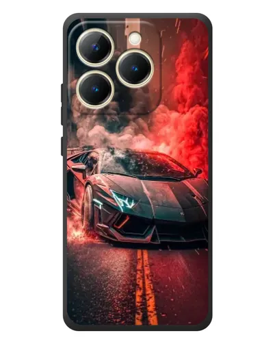 Чехол для Realme 15T с картинкой «Lamborghini красный дым»