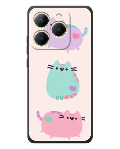 Чехол для Realme 15T с картинкой «Pusheen трио»