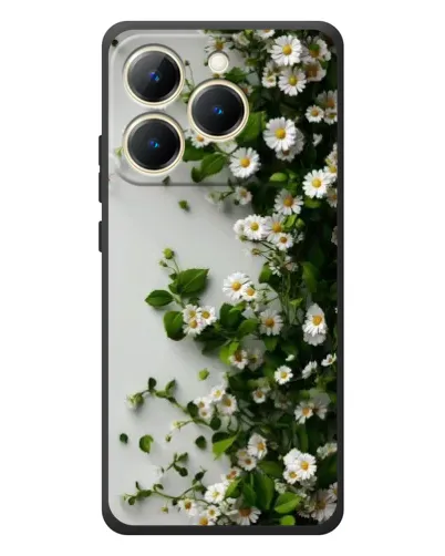 Чехол для Realme 15T с картинкой «Ветка мелких белых цветов»