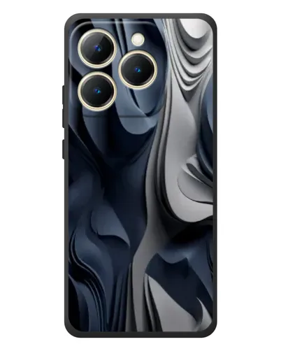 Чехол для Realme 15T с картинкой «Объемные синие складки»