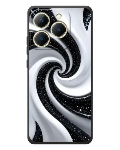 Чехол для Realme 15T с картинкой «Черно-белая спираль»