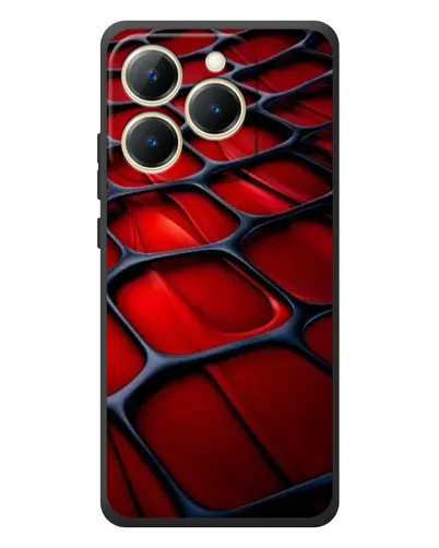 Чехол для Realme 15T с картинкой «Красная глянцевая сетка»