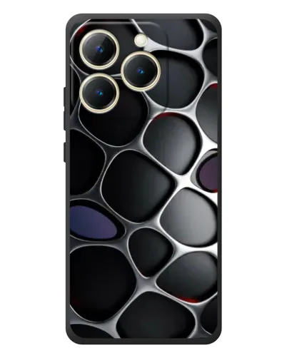 Чехол для Realme 15T с картинкой «Объемная темная решетка»