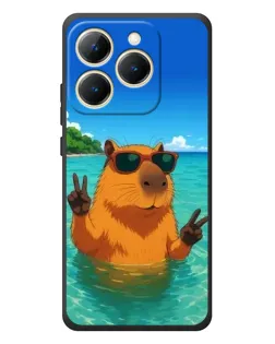 Чехол для Realme 15T с картинкой «Морская капибара»