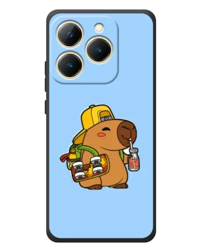 Чехол для Realme 15T с картинкой «Капибара на скейте»