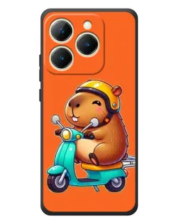 Чехол для Realme 15T с картинкой «Капибара на скутере»