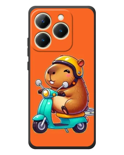 Чехол для Realme 15T с картинкой «Капибара на скутере»