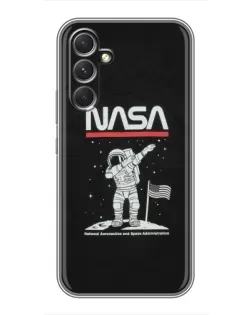 Чохол для Realme 15x з картинкою «NASA — крокуємо по Місяцю»